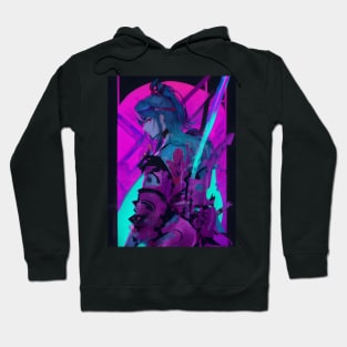 Neon katana samurai Hoodie